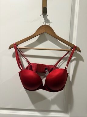 Victoria's Secret Very Sexy Red Satin Push-Up Multi Way Bra